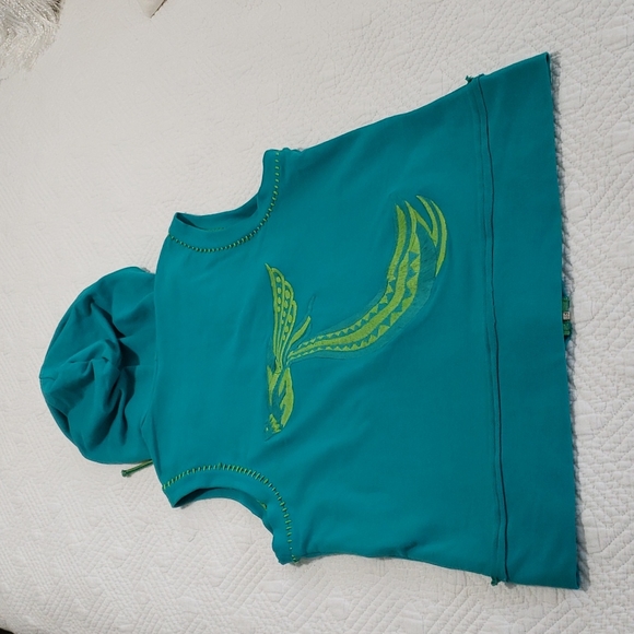 BCBG girls peacock blue hoodie size M - Picture 3 of 4